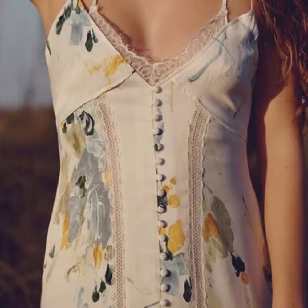 Anthropologie Lace Button Slip Dress - Picture 12 of 12